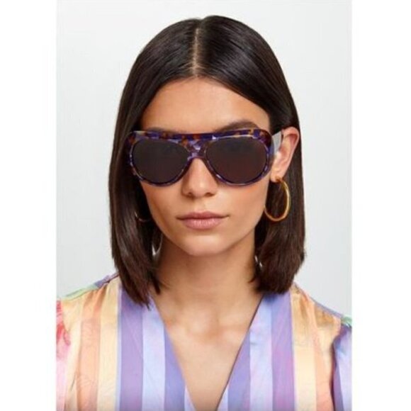 💕ALAIN MIKLI💕 Marmion Sunglasses Aviator Violet Spotted Tortoise Brown Lenses - Picture 6 of 16
